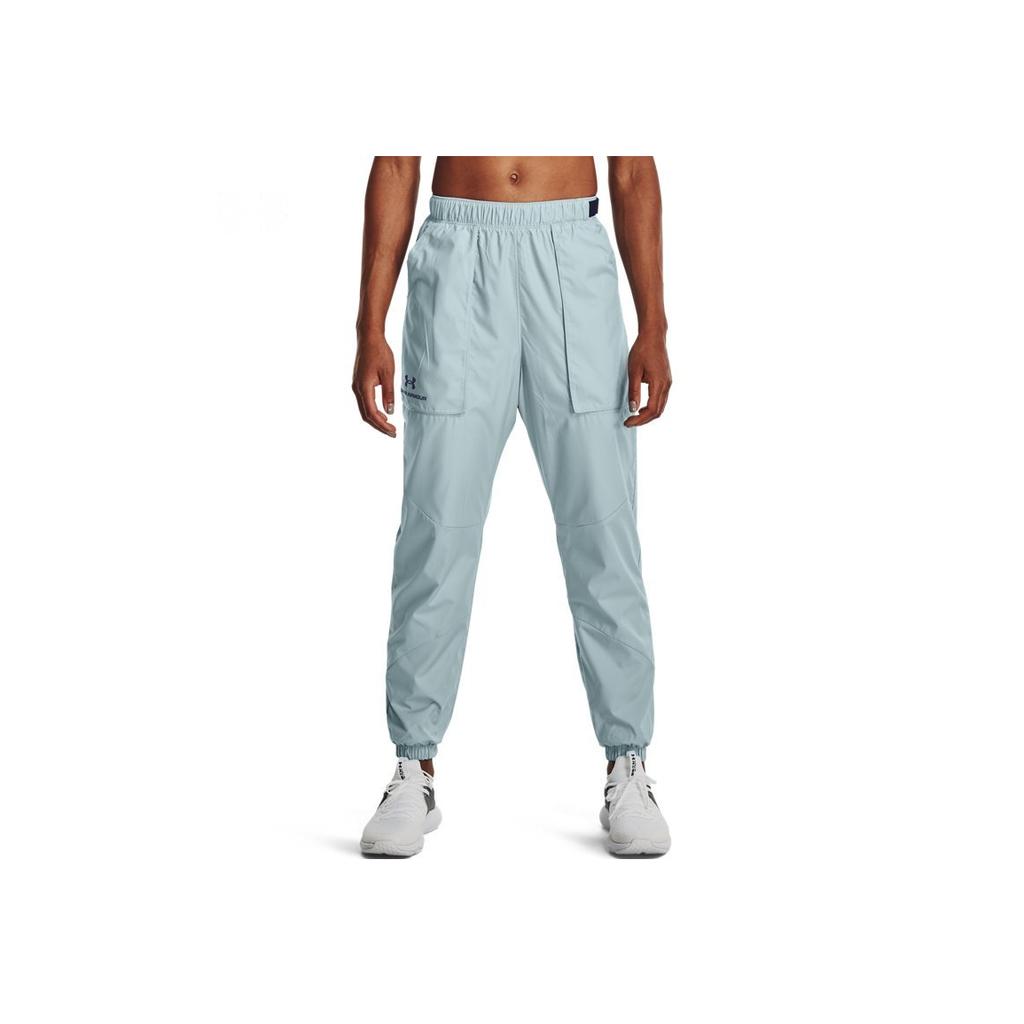 Under Armour Einfarbiger Logo-Print Großes Taschen-Design Trainings-Jogginghose Damenunterteile Blau 1369849-478