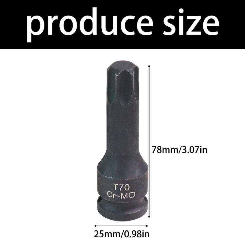 Professional T70 Hexagonal Key Socket with Ergonomic Handle Suitable for Automotive Secure Bolt Removal and Tight Space