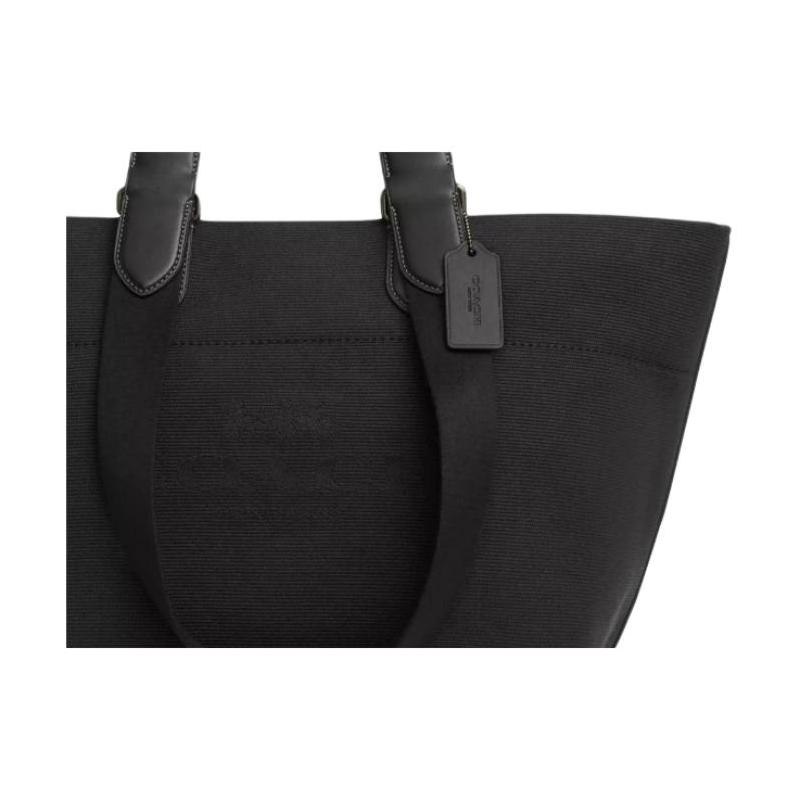 COACH Tour 35 Letter Logo Tote Bag Tote Bag Shopping Bag Fabric Shoulder Handbag Small Men's Black