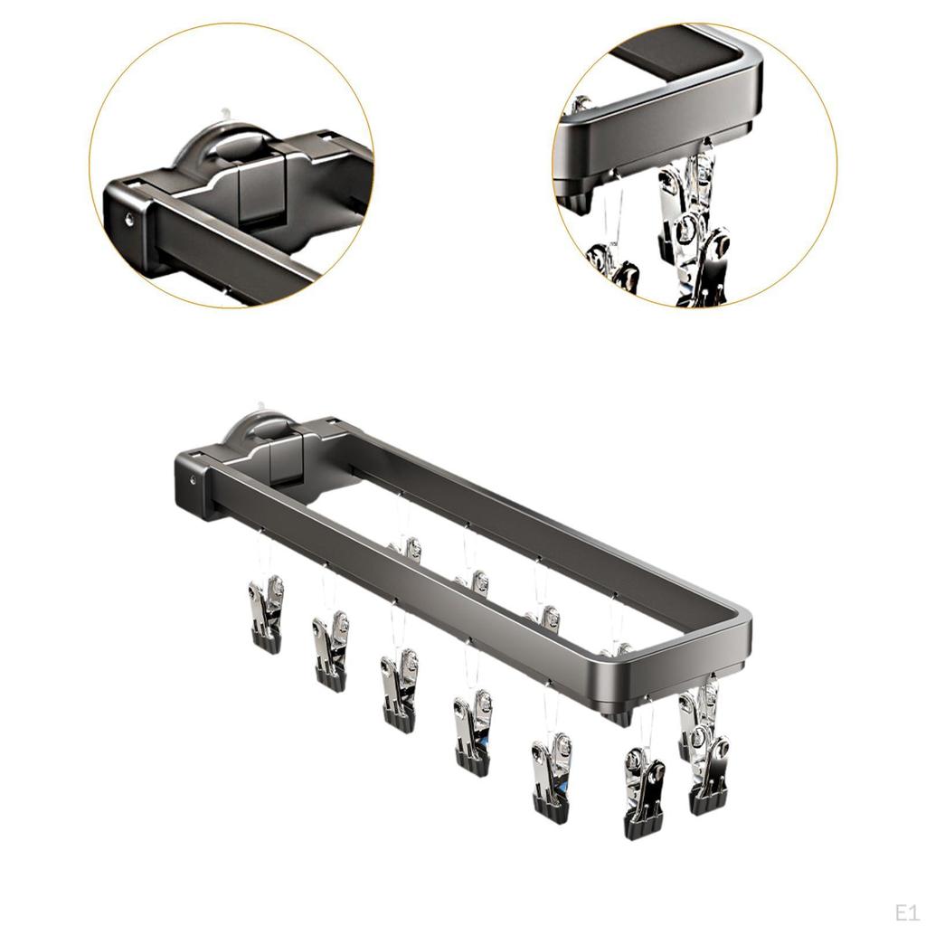 Bathroom Suction Cup Rack Clothes Laundry Hanger Dryer Holder for Socks Towels Dormitory Living