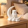 Creative Gift for Holidays Crescent Moon Owl Statue 3D Printed Figurine with Cloud Small Statue Countertop Base Desktop Ornament Home Office Bedroom