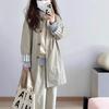 Women's 2025 Spring Petite Mid-Length Casual Trench Coat