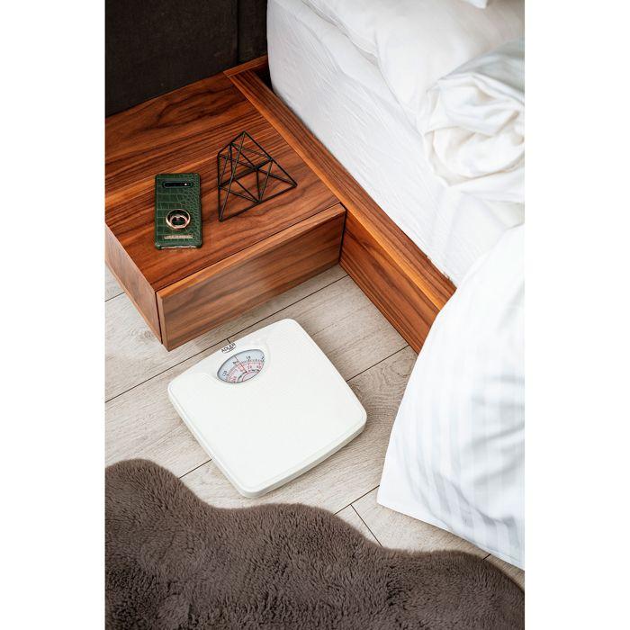 Pèse-personne Analogique, Mécanique 130kg, Précision, Antidérapante, Sans Piles Adler AD8151W Blanc