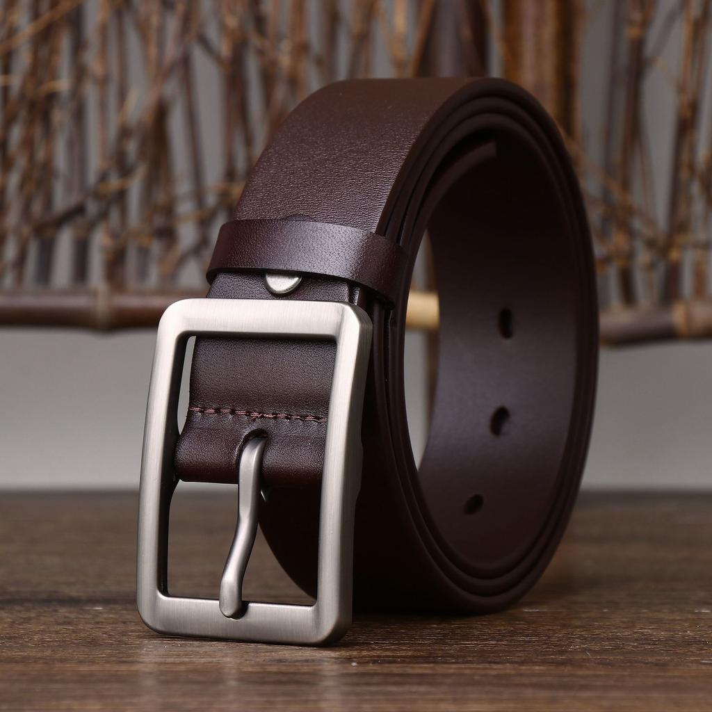 Minimalist Casual Style Business Belt Men'S Leather Pin Buckle First Layer Cowhide Fashion Versatile Youth Formal Pants Belt