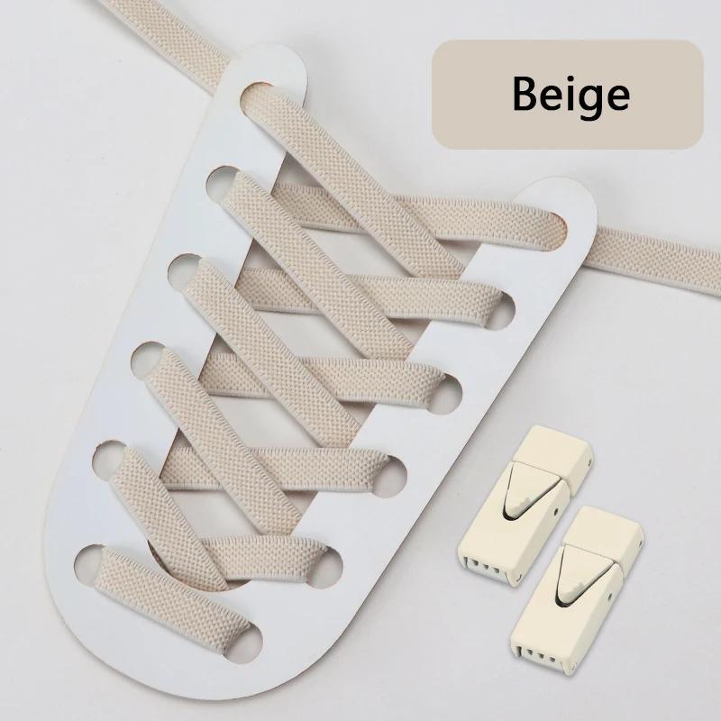 Colorful Lock Elastic Laces Sneakers Shoelaces Without Ties Tennis No Tie Shoe Laces Kids Adult Wide Shoelace Shoe Accessories