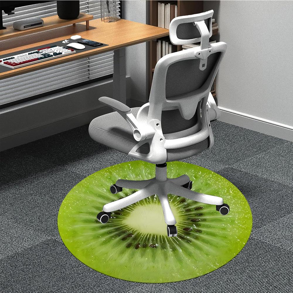 1pc Kiwi Fruit Chair Carpet for Office, Non-slip, Soft and Durable Leisure Rug, Perfect for Office, Living Room yy251103119 80cm by 80cm
