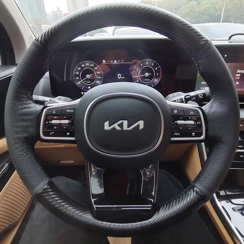 Hand Stitched Non-slip  Leather Car Steering Wheel Cover For Kia Sorento -2024 Carnival -2024 Auto Parts