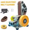 220V Mini Elektrische Bandschleifer DIY Polieren Schleifen Maschine Cutter Kanten Spitzer Multifunktionale Grinder 10PCS Gürtel