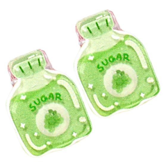 

2Pcs Double-Sided Binder Clip Creative Drinks Memo and Snack Bag Clips Decorative Paper Clamps for Home Office School and Desk Organizer I