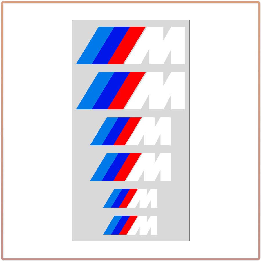 6 Stuks/Set Sportauto Remklauw 3D Stickers Wielnaaf Decoratie Accessoires of Bmw M3 M4 M5 M6 F20 F30 G20 F31 F34 F10 G30 F11 X3 F25 X4 I3 1 3 5 Serie