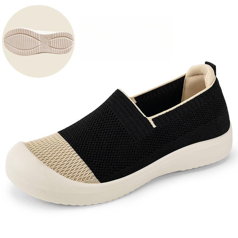 Women's Casual Shoes 2025 Summer New Fly Weave Breathable Mesh Flats Lightweight Comfortable Slip On Vulcanized Shoes