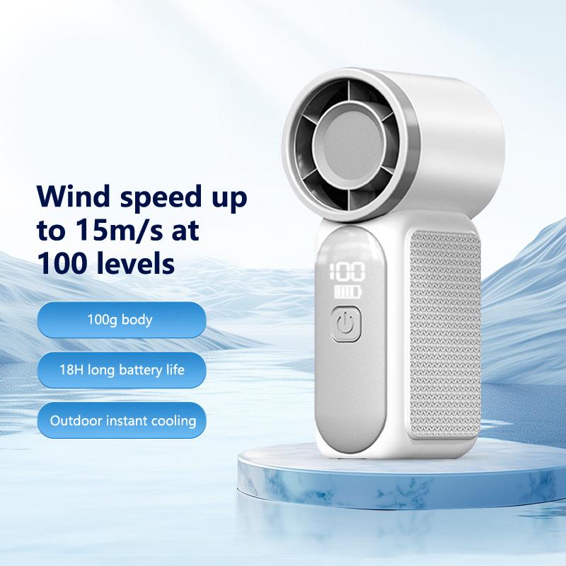 Mini Handheld Fan - Portable Turbo Fan With 100 Wind Speed, 3000Mah & Type-C, - Cooling Blower,Travel,R Cooling Device