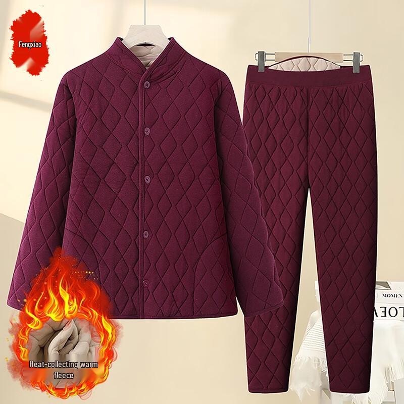 Elderly Women's Winter Velvet Padded Jacket