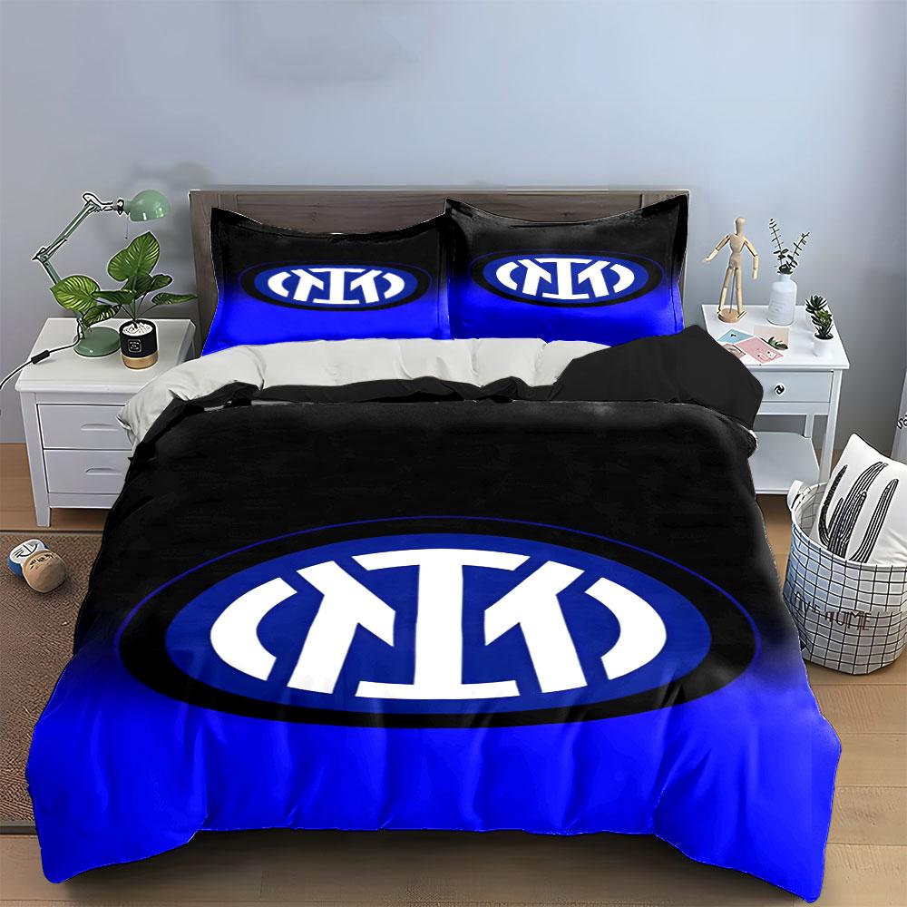 Inter Milan Logo Pattern. Bedding Sets Duvet Cover Sets Duvet Covers Pillowcases(1 * Duvet Cover 2 * Pillowcases Without Duvet Insert)
