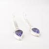 Iolite Gemstone 925 Sterling Silver Jewelry Handmade Earrings 2.3" Gift For Her EE-166-3
