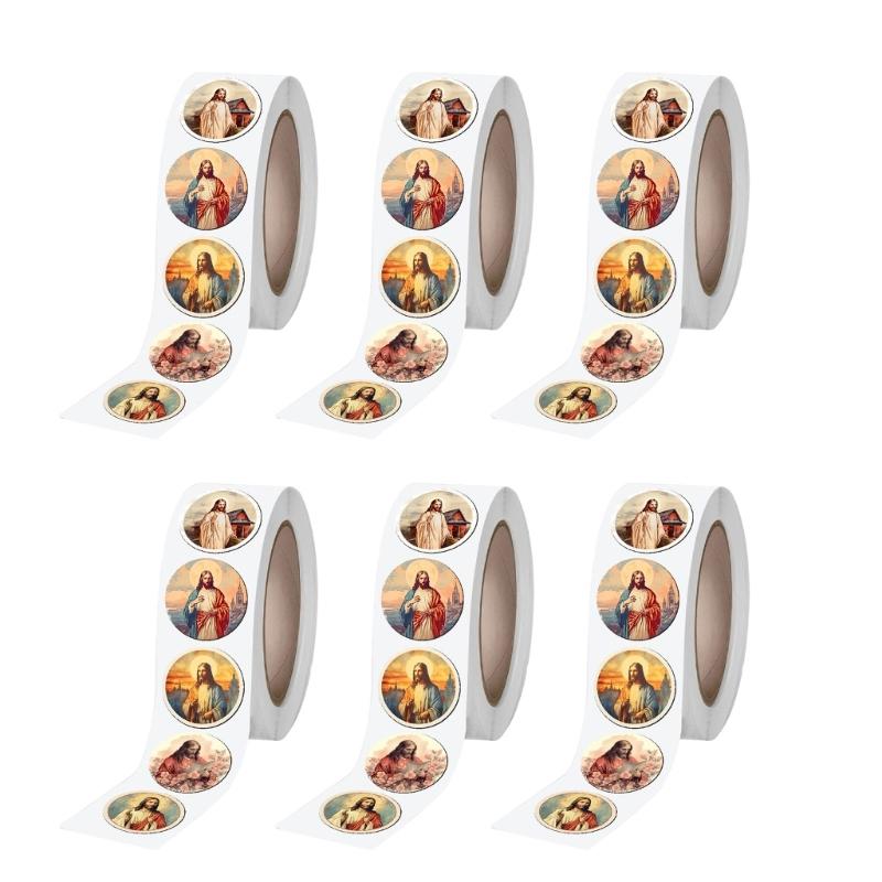 

6 Rolls Bible Themed Removable Sticker Suitable for Kitchen Jars Sealing Cups Decoration Journals Craft Projects 1