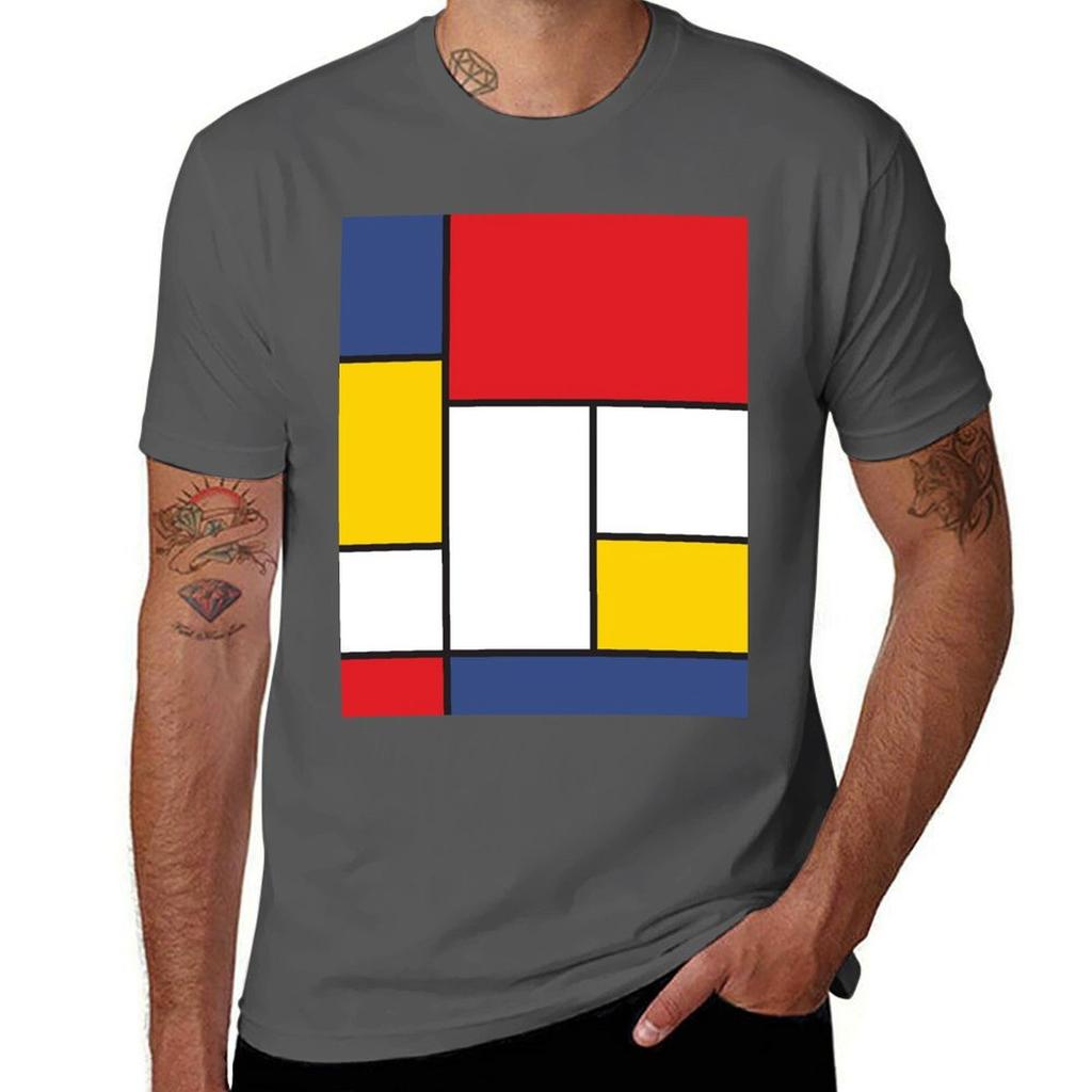 Pacchetto magliette Mondrian Con magliette Maglietta cotone stampe di t lo Stile