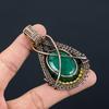 Emerald Pendant, 999 Copper Wire Wrapped Pendant Gemstone Jewelry, Handmade Pendant Amazing Jewelry, Gift For Her