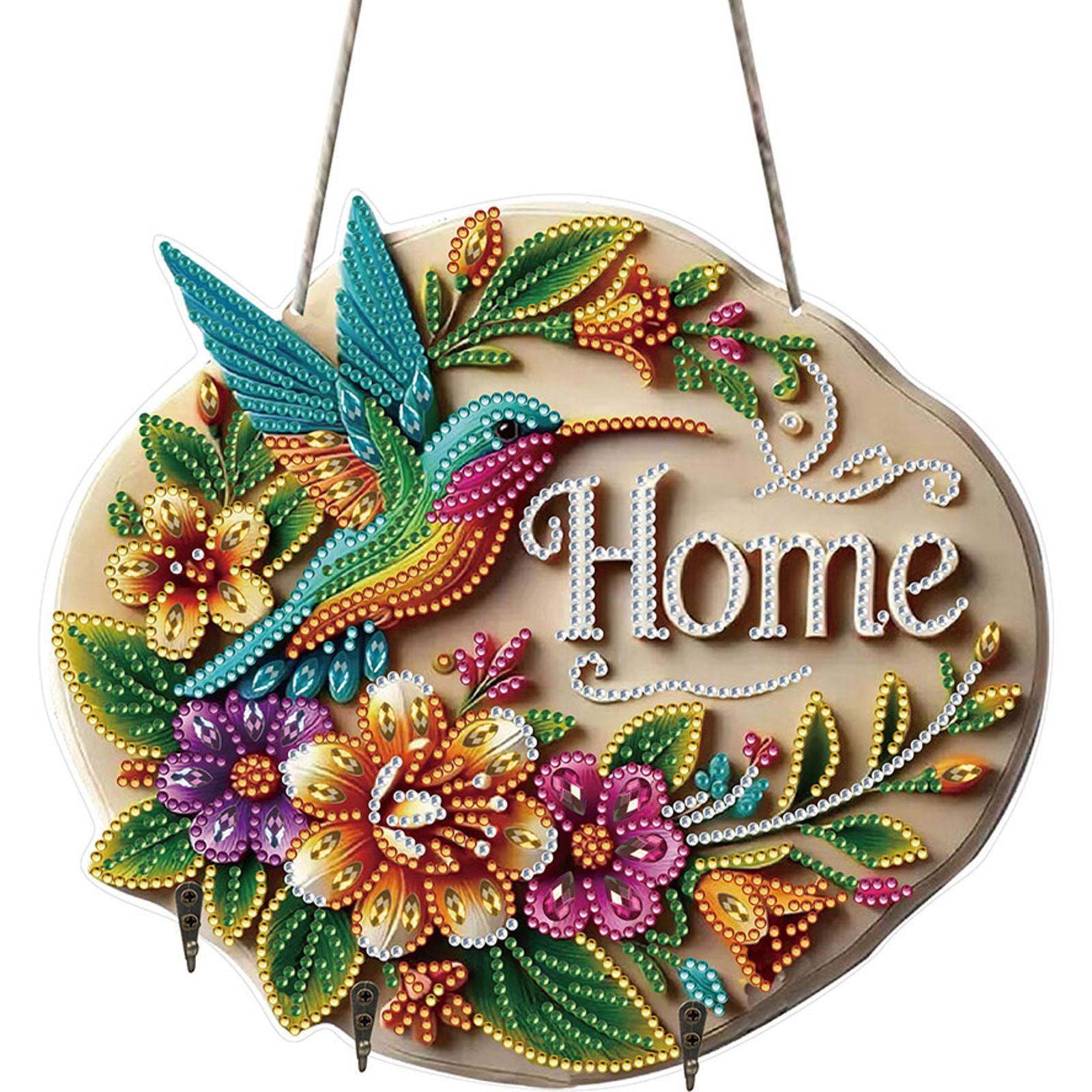 

Hummingbird Butterfly Diamond Art Hanging Hooks 3 Hooks DIY Diamond Painting Art Hooks Diamond Painting Hook Rail for Home Decor