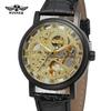 Reloj de Pulsera Mecánico de Cuerda Manual Fashion Winner para Hombre, Estilo Steampunk Esqueleto, Correa de Cuero Casual, Reloj de Pulsera de Gama Alta