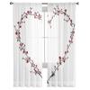 Pflaumenblütenzweig Liebesherz Transparente Vorhänge für Wohnzimmer Schlafzimmer Tüllvorhänge Küchenfensterdekorationen Paneelvorhänge