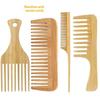 1/3/4Pcs Handmade Bamboo Anti-Static Combs Set Natural Bamboo Comb For Women Men Hair Beard Wood Combs For Teasing Strands