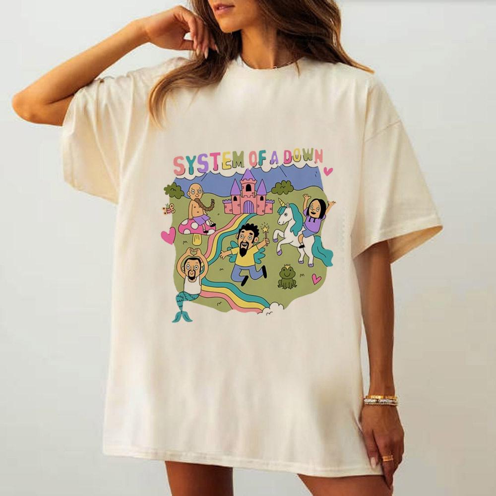 

System of a Down t shirt teen anime graphic Gothic hip hop Pop Culture streetwear shirt Graphic Pop Culture 80s Pastel Women S