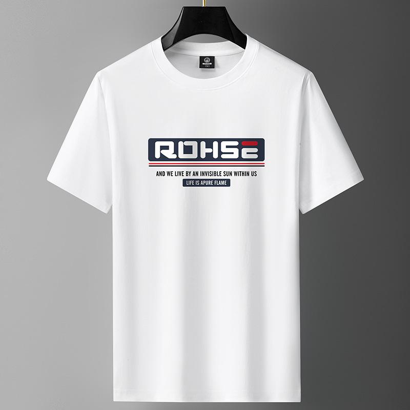

Rohse M-6XL Мужская футболка с короткими рукавами из чистого хлопка с круглым вырезом для мальчиков Повседневная футболка 6XL белый