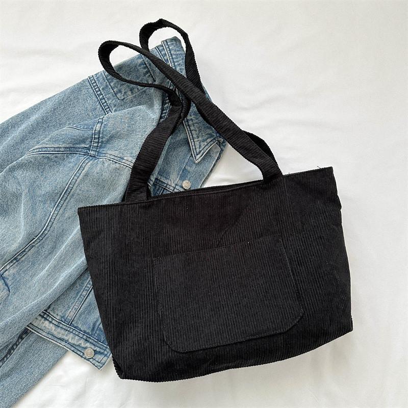Trendy Simple Tote Bag With Spacious Interior And Soft Structure Ideal For Everyday Commuting In Black White Blue Brown