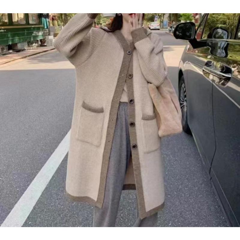 

Свободный кардиган средней длины большого размера, женский модный повседневный универсальный свитер-куртка с капюшоном, топ, трендовый one size fits all