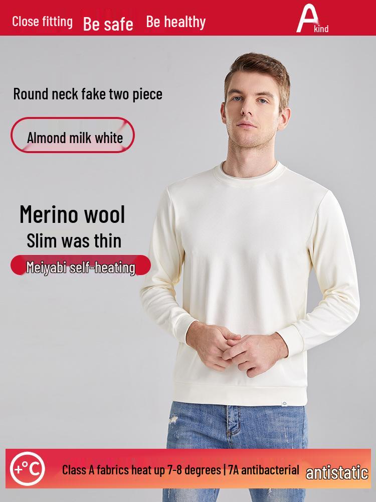 Anthem Men's Slim Fit Wool Mid-Neck Long Sleeve Warm Base Layer for Autumn/Winter