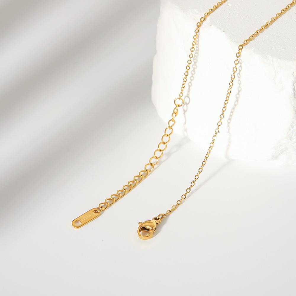 18K Gold Opal Heart Pendant Necklace - Stainless Steel, Light Luxury, Non-Fading, Versatile Women's Jewelry