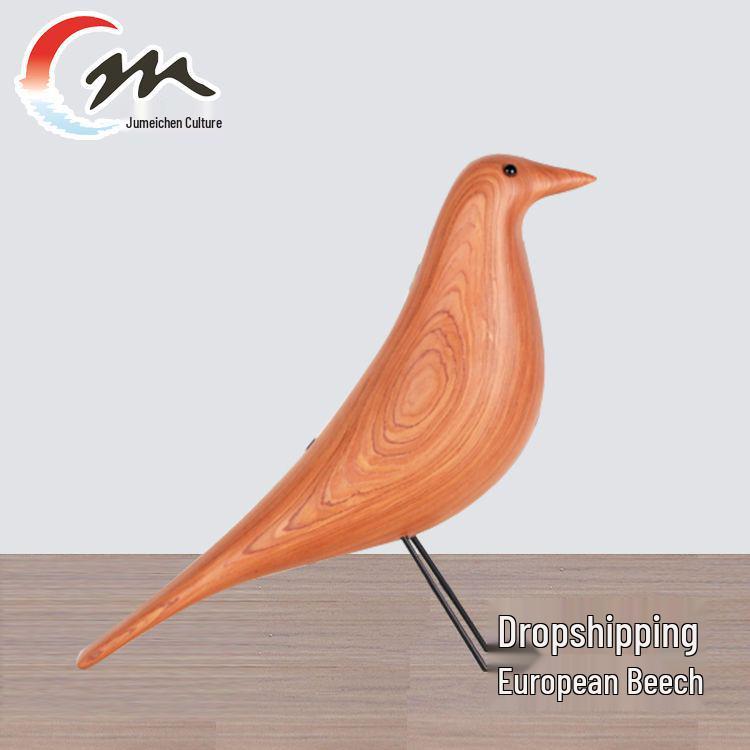 

Nordic Beech Wood Little Bird Handcrafted Home Decor Beech Wood 28.5x8x22 cm