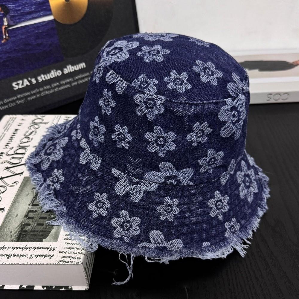 Fashion Cartoon Flower Bucket Hat Embroidery Breathable Sun Cap Casual Sun Protection Fisherman Hat Unisex