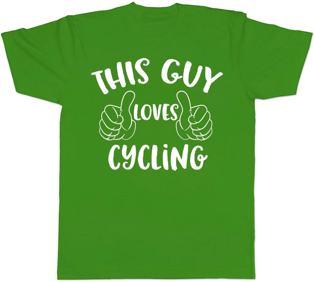 This Guy Loves Cycling Mens T-Shirt Bike Biker Bicycle Cycle Birthday Gift Tee XXL