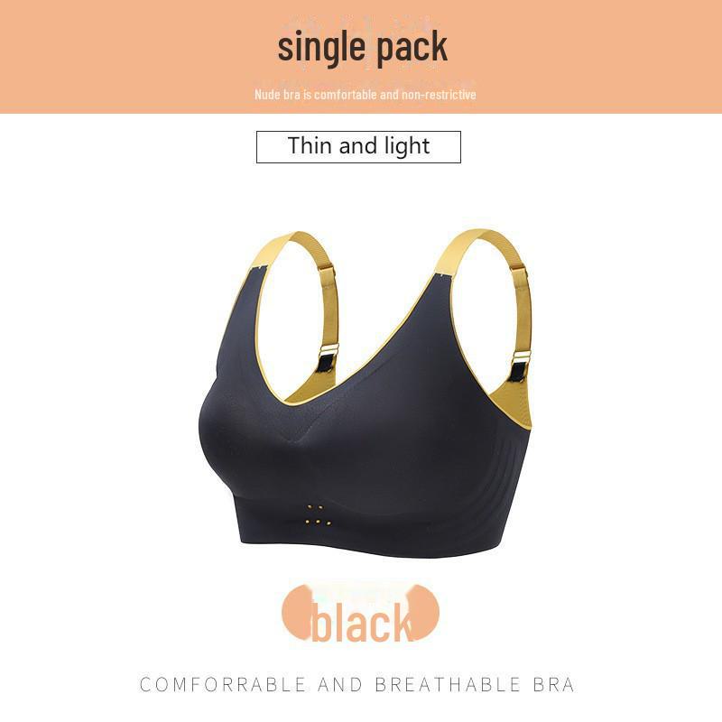 

Жіночий спортивний бюстгальтер великого розміру: Тонкий, Антипровисання, Без кісточок, Підтримка великих грудей M чорний