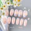 2025 Newest 24Pcs/Set Nail Art French Fake Nails Set With Glue Abs Plastic - Simple Short Nail Stickers