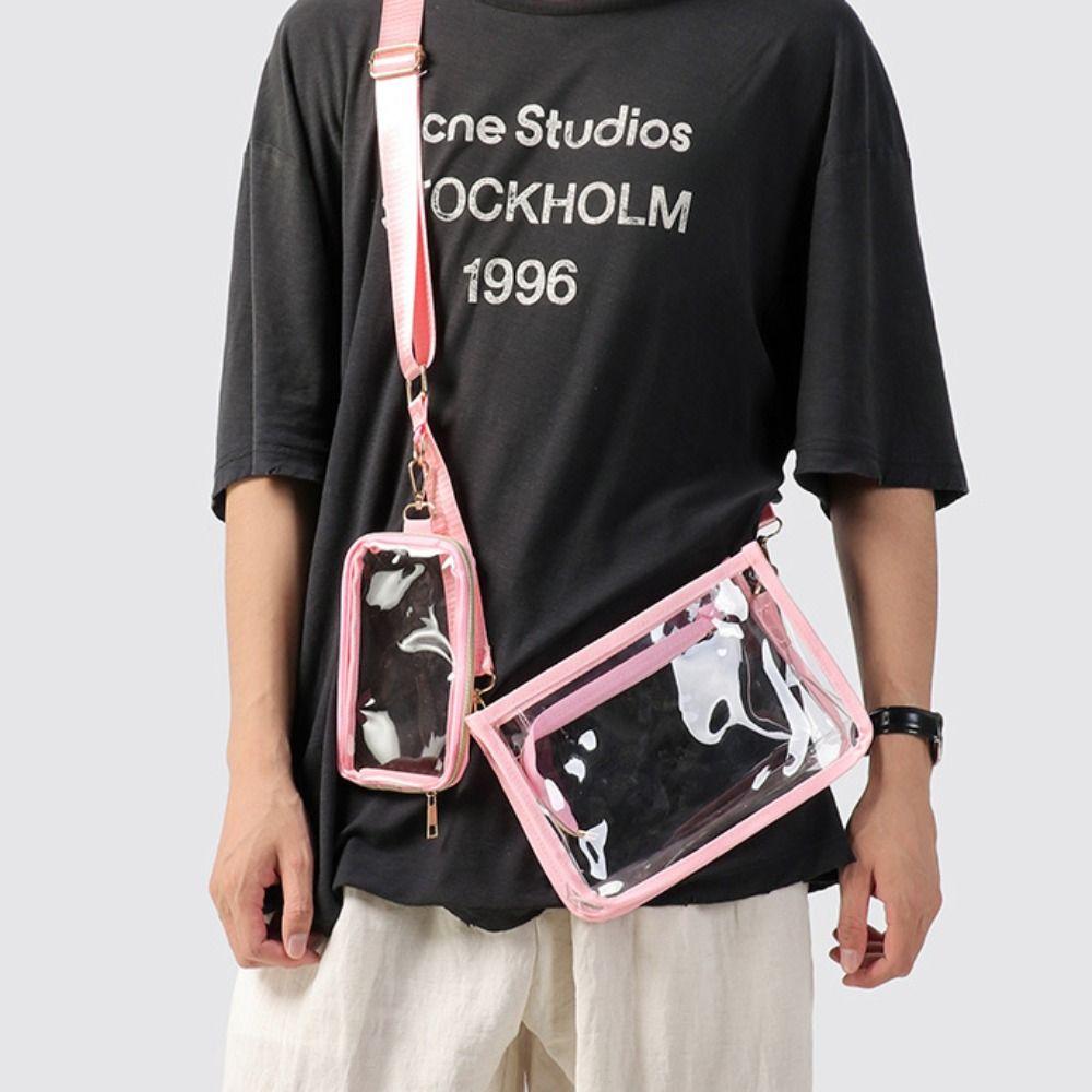 Jelly Bag Square PVC Transparent Chest Bag Fashion Travel Waterproof Fanny Pack Portable Simple Clear Crossbody Bag Outdoor