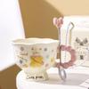 Deou Xingguang Cute Animal Print Ceramic Mugs with Spoons (Set of 2)