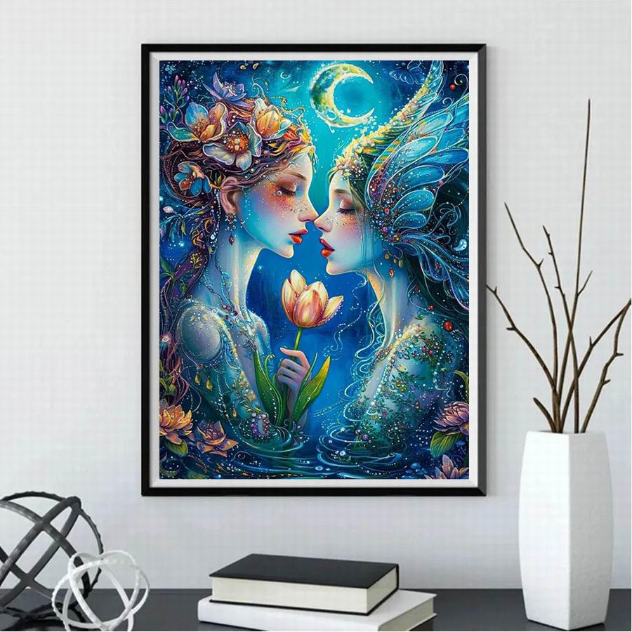 Malowanie diamentowe Nowa kolekcja 2024 Kwiatowa wróżka Diy Pełny kwadratowy okrągły wiertło Rhinestone Haft Sztuka Dziewczyna z kreskówek Mozaika Krzyżyk Zestawy do haftu