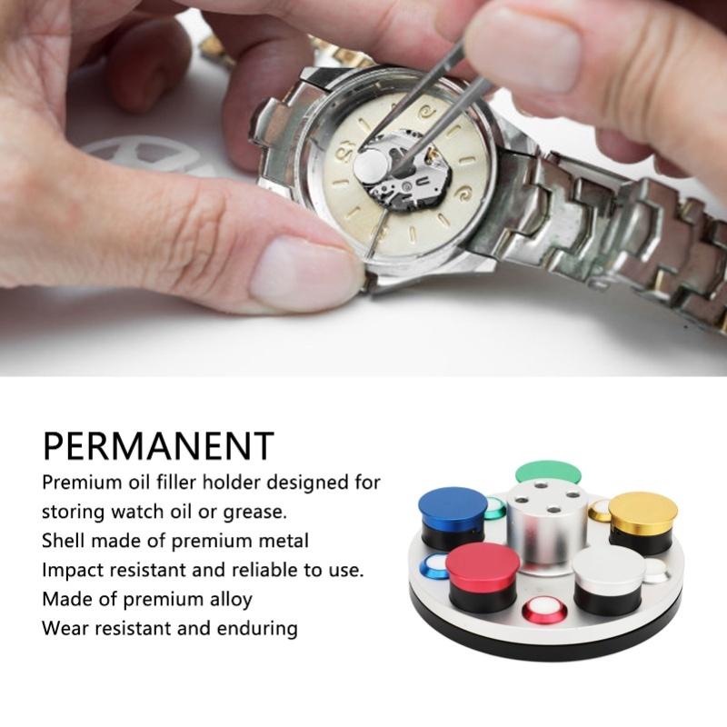 5 Holes Watch Oil Dishes Metal Turntable Watch Repair Tool For Maintenance Professionals And Hobbyists