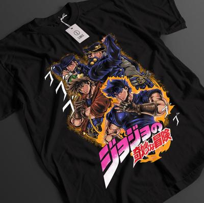 New Jojo's Bizarre Adventure T-Shirt Jotaro Tshirt Dio Joseph Shirt Giorno Anime Tee