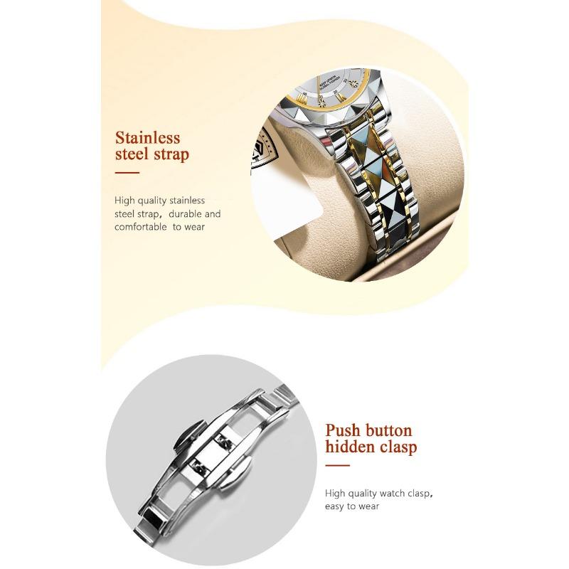 POEDAGAR Elegant Luxury Women Watch Luminous Waterproof Week Date Wristwatch Stainless Steel Fashion Quartz Ladies Watches