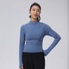 Small Turtleneck Yoga Clothes Women's Long-Sleeved Tight Spring and Autumn Workout Clothes Running Bottoming Shirt Tops Sports Long Sleeves T-shirt
