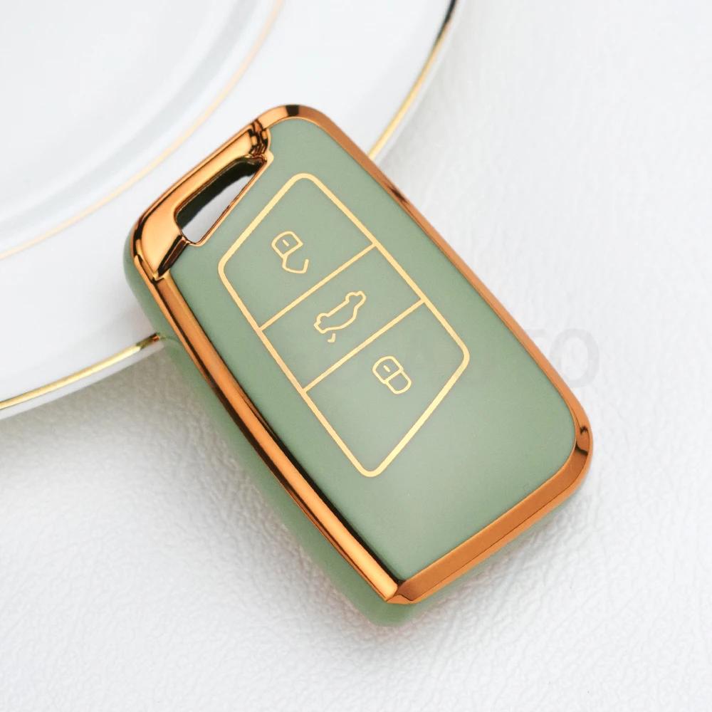 

Для VW Volkswagen Passat B8 Tiguan Magotan Golf для Skoda Kodiaq Superb A7 TPU чехол для автомобильного дистанционного ключа чехол для брелока