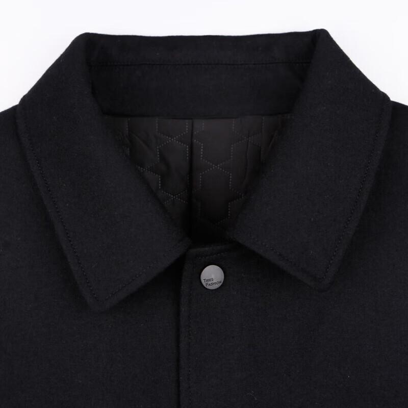 TRIES Men's Autumn/Winter Wool Blend Lapel Overcoat
