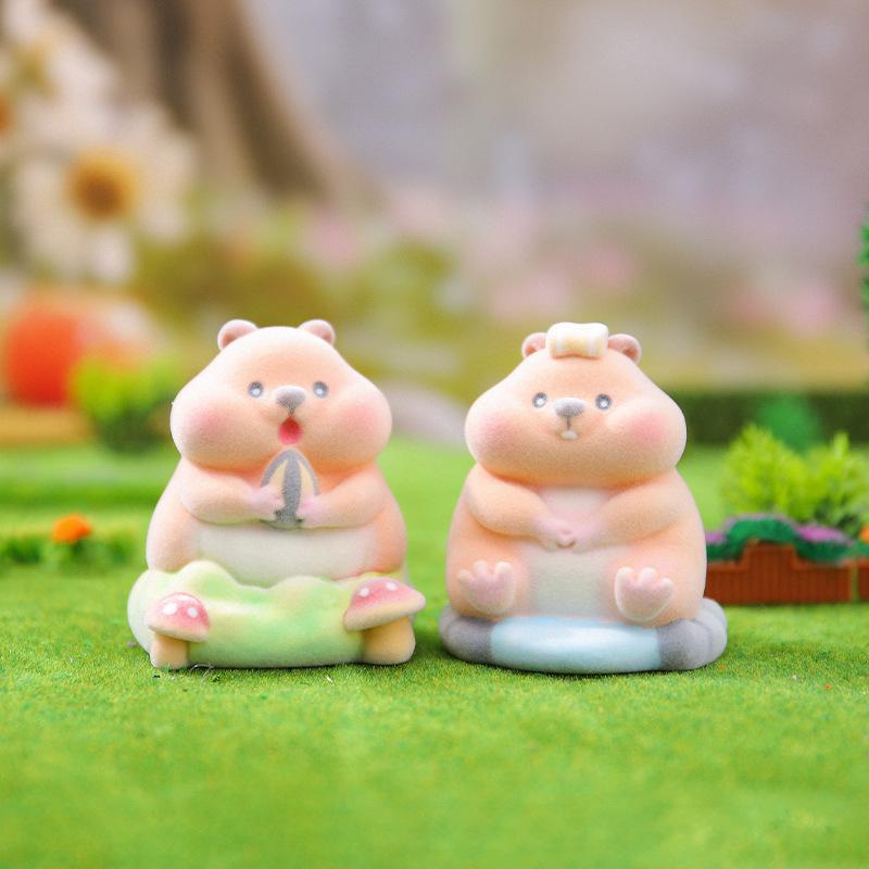 Niedlicher Hamster Blind Box Food Story Serie Desktop Ornament Mystery Überraschungstüten Bär Tierfigur Spielzeug Geburtstags-Weihnachtsgeschenk