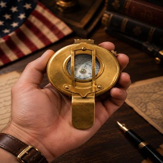 Antique Finish Brass Compass  Handmade Marine Navigation Instrument  Pocket Compass Gift