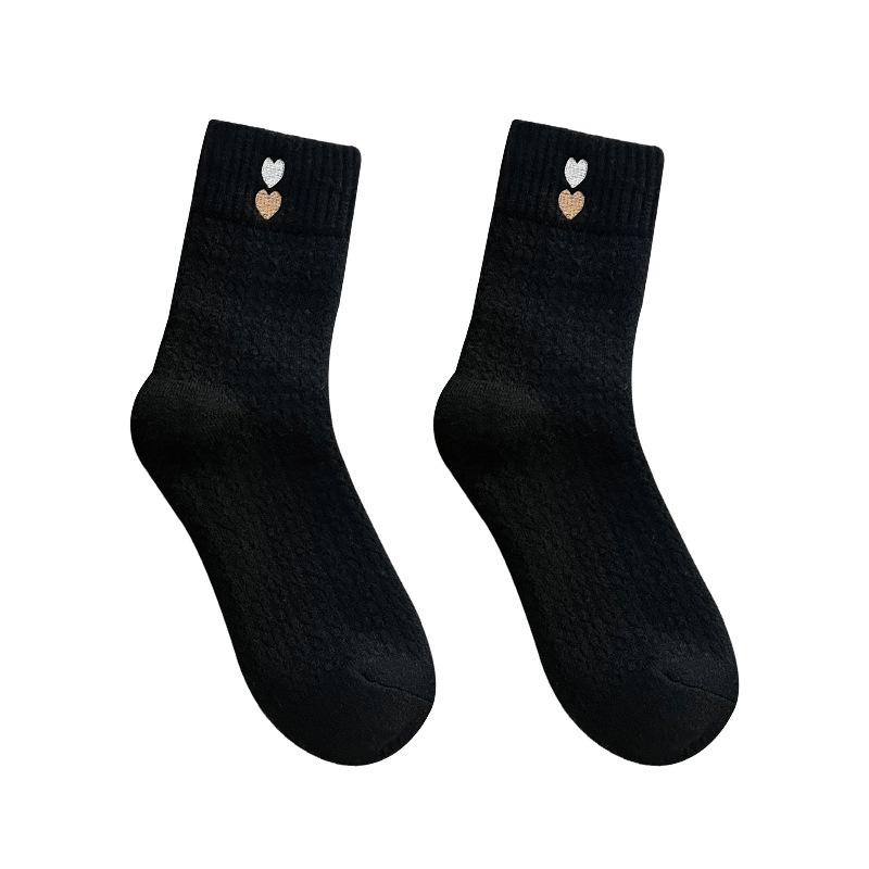 Female Autumn and Winter New Style Add Velvet Thickened Warm Deodorant Home Tube Socks