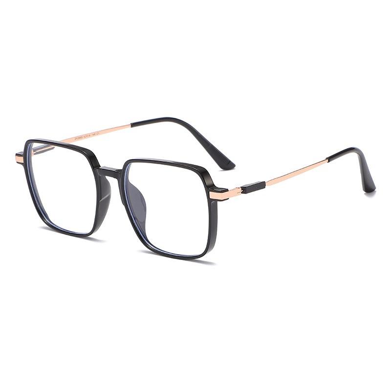 Myopia Glasses Women'S Finished Campus Style Student Box Large Frame Anti-Blue Light Lady Metal Frame Myopia Glasses